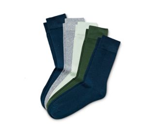 2x bleu foncé, 1x gris chiné, 1x bleu clair, 1x vert foncé
