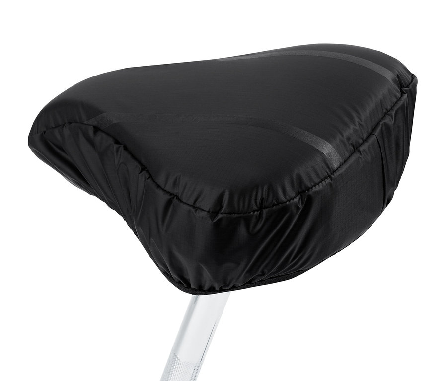 Une housse de selle 2-en-1 noire.