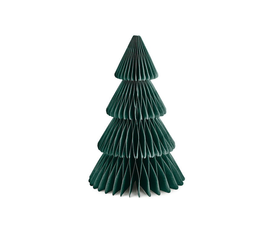 Arbre en papier pliable, moyen, vert foncé.