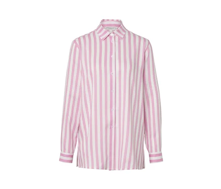 Blouse rayée, rose.
