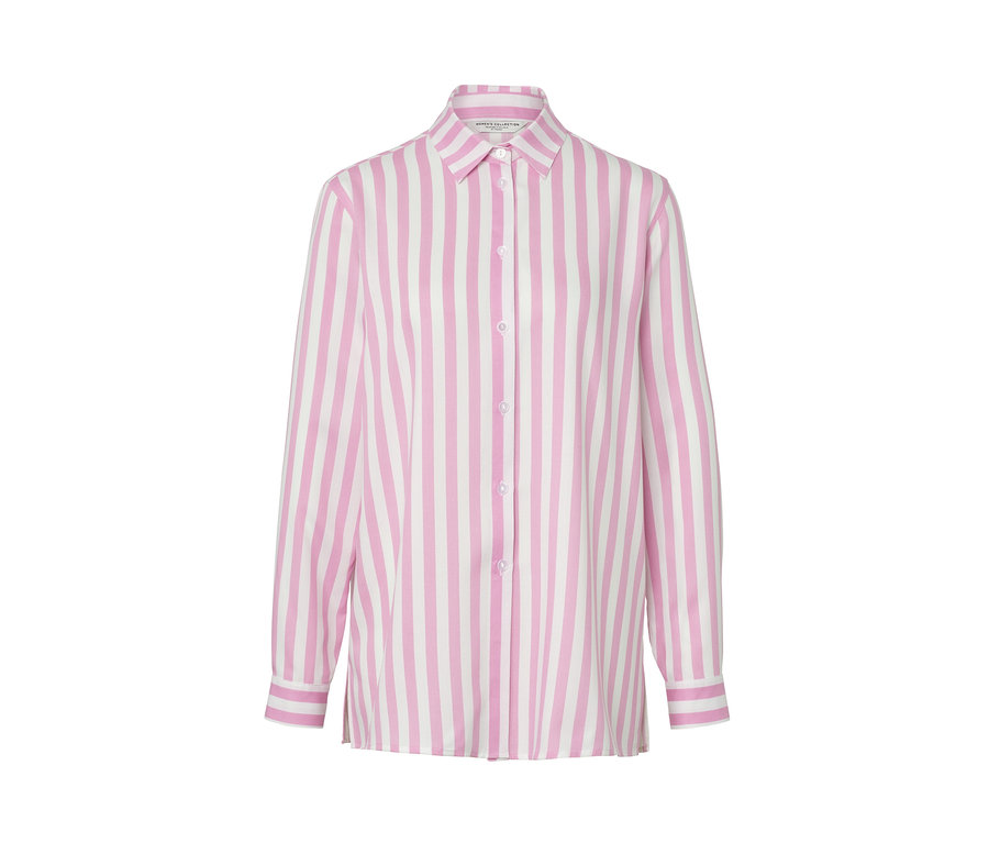 Blouse rayée, rose.