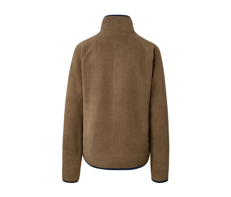 Veste en teddy marron à manches longues.