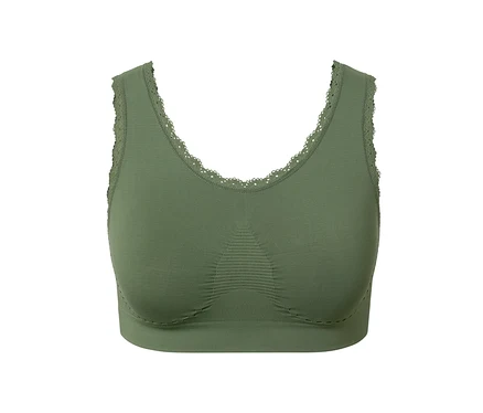Brassière sans coutures vert olive.