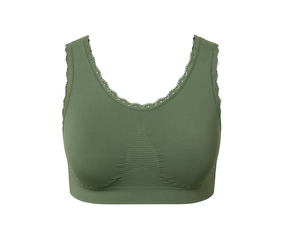 Brassière sans coutures vert olive.
