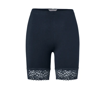 Cycliste bleu foncé avec bordure en dentelle.