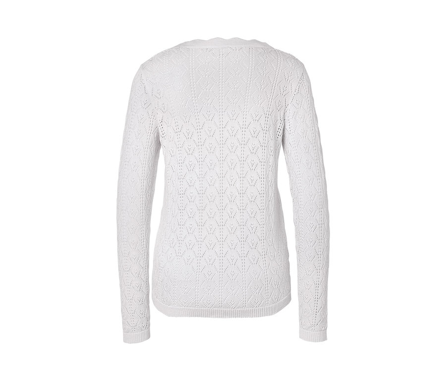 Jaquette en maille blanche à motif ajouré.