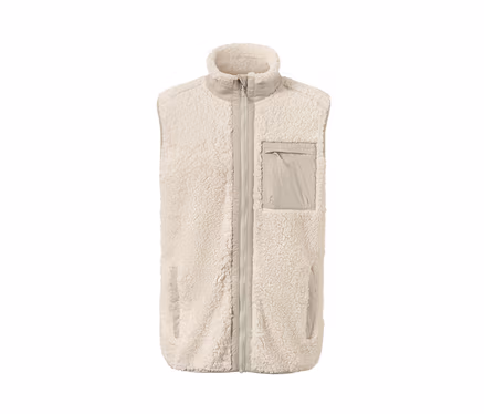 Gilet en peluche avec fermeture éclair et poche.