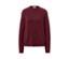 Pull en grosse maille rouge bordeaux avec de la laine.