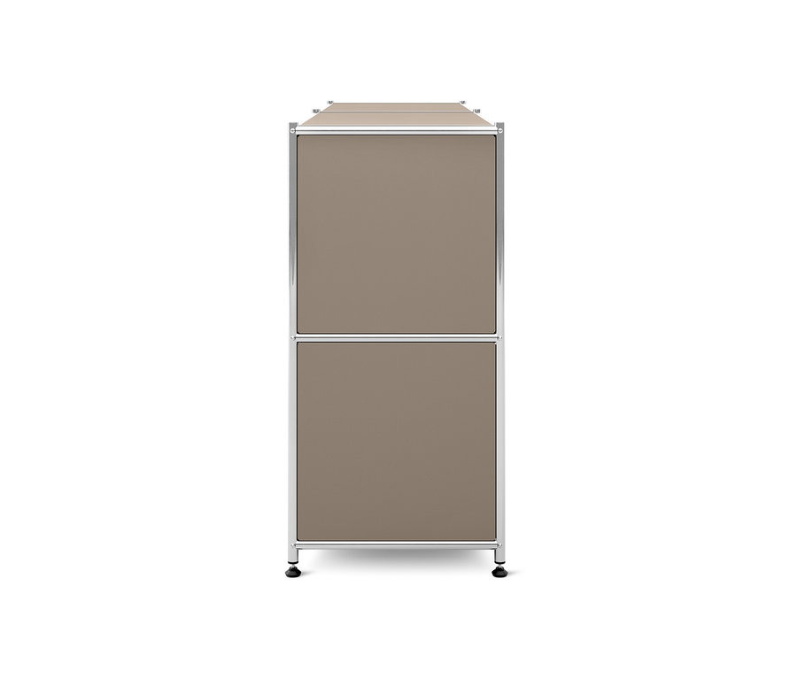 Buffet en métal « CN3 » taupe à 2 abattants amovibles.