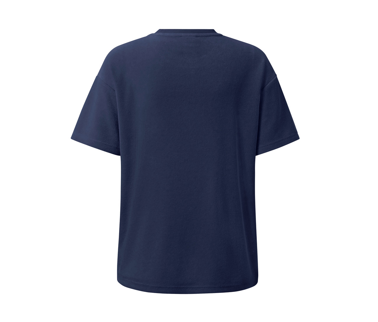 Vue arrière détaillée d'un t-shirt de sport en tissu éponge.