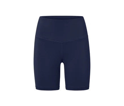Un collant de sport court bleu marine.