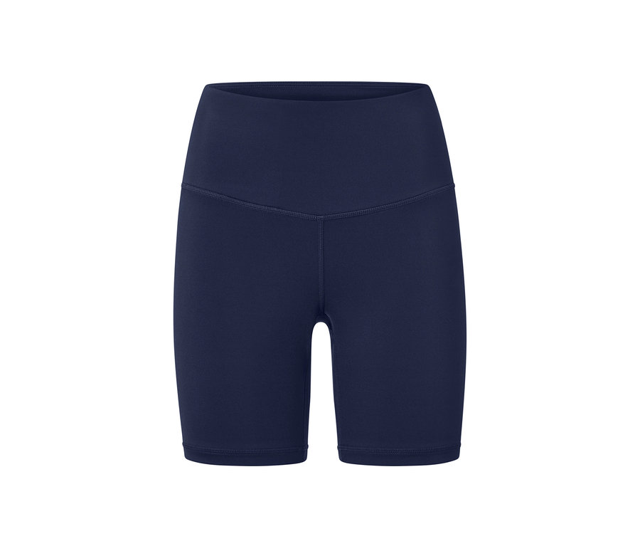 Un collant de sport court bleu marine.