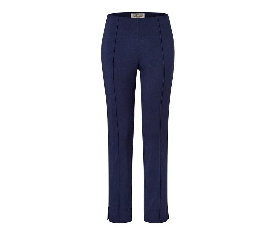 Pantalon stretch bleu foncé.