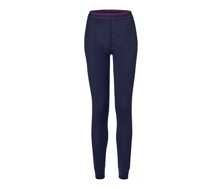 Caleçon long bleu en laine certifiée RWS.