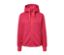 Cardigan à capuche en sweat rose baie avec fermeture éclair sur le devant.