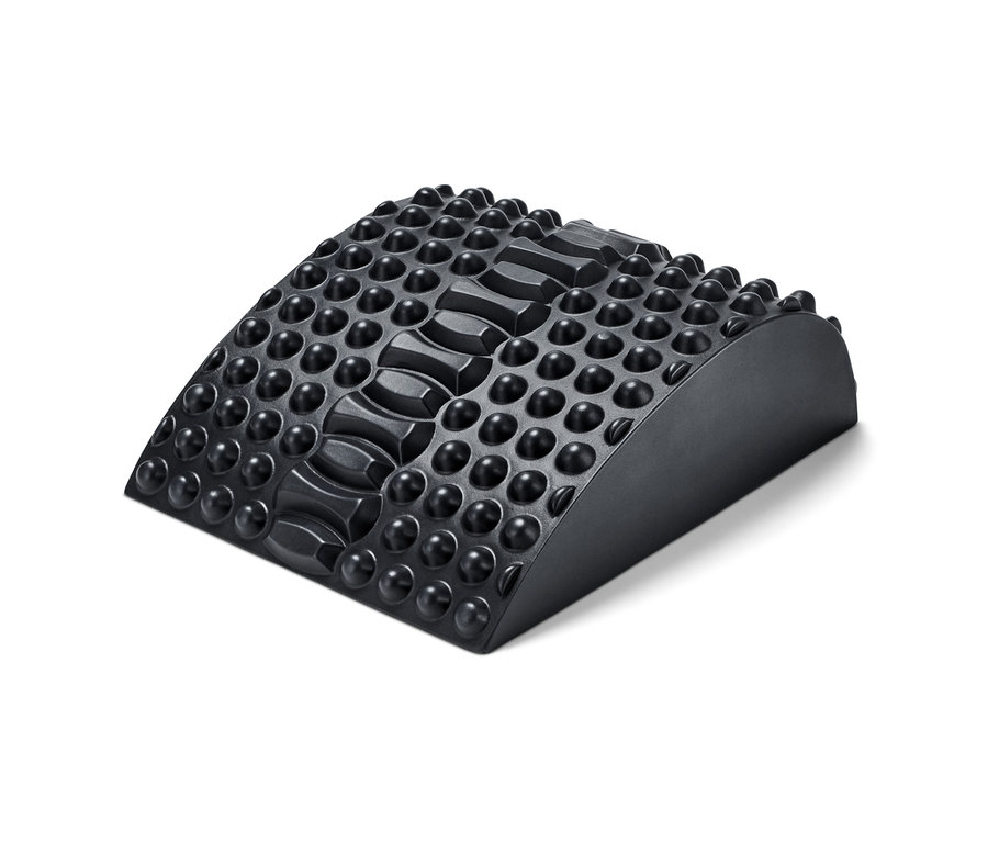 Un bloc de redressement assis 2 en 1 noir avec des picots ronds et des rainures.