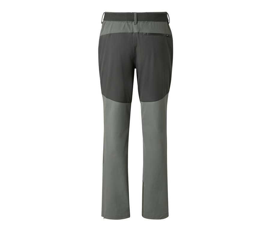 Vue arrière d'un pantalon d'extérieur gris en deux tons.