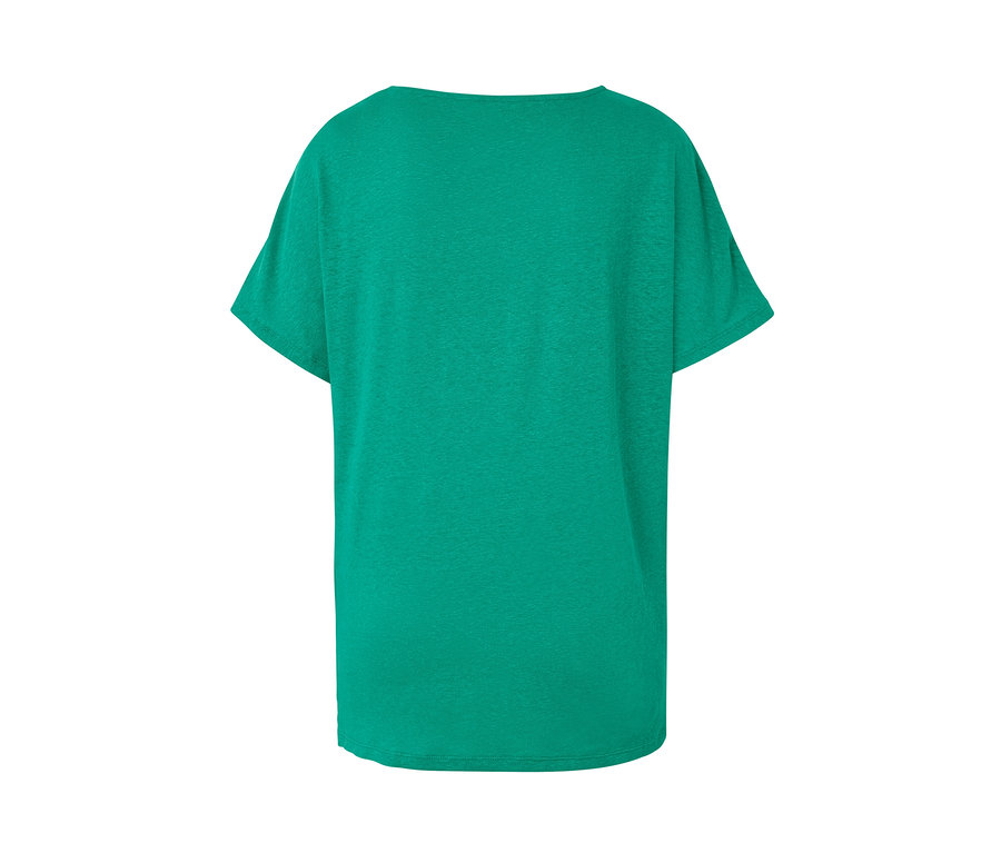 T-shirt en lin mélangé, aqua.
