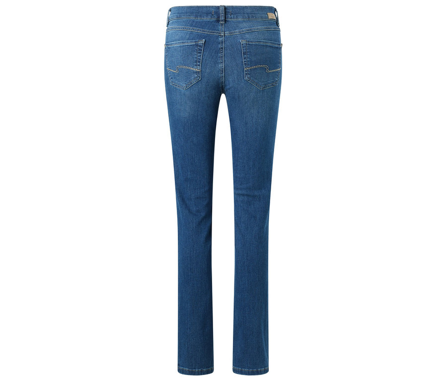 Vue arrière du jean Angels « Cici » coupe étroite, bleu moyen.