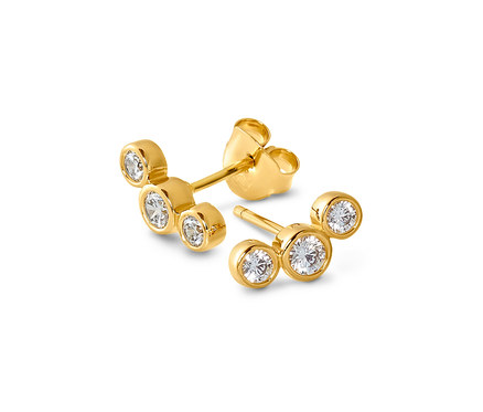 Puces d’oreille avec arc en zircons en argent 925, doré