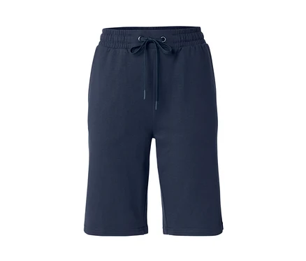 Short en sweat bleu foncé.
