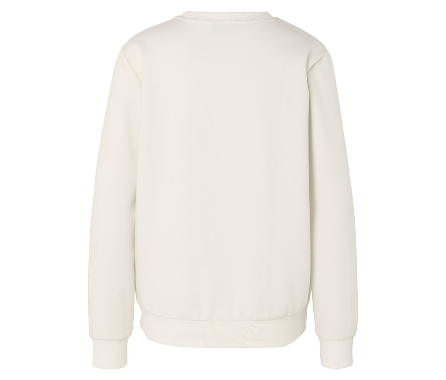 Vue arrière d'un sweat-shirt crème.
