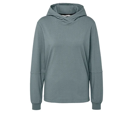 Sweat à capuche gris à manches longues.