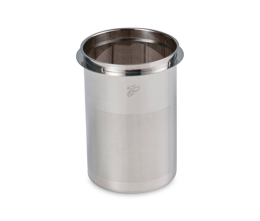 Gros plan d'une cafetière en céramique, blanc.