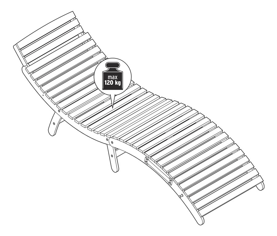 Illustration d'une chaise longue pliable ondulée.
