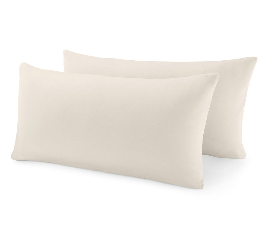 Deux taies d'oreiller en jersey.