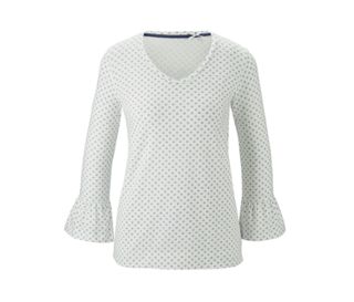 Haut crème avec imprimé bleu moyen<br>Pantalon bleu moyen
