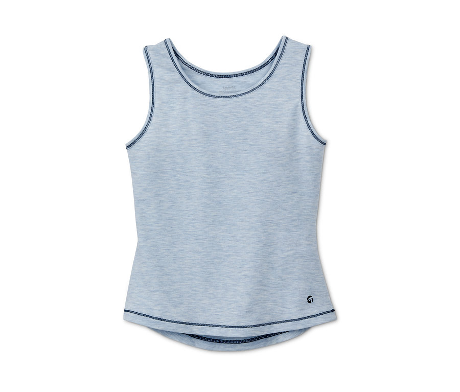 Débardeur de sport fonctionnel bleu clair pour enfants, avec des matériaux recyclés.