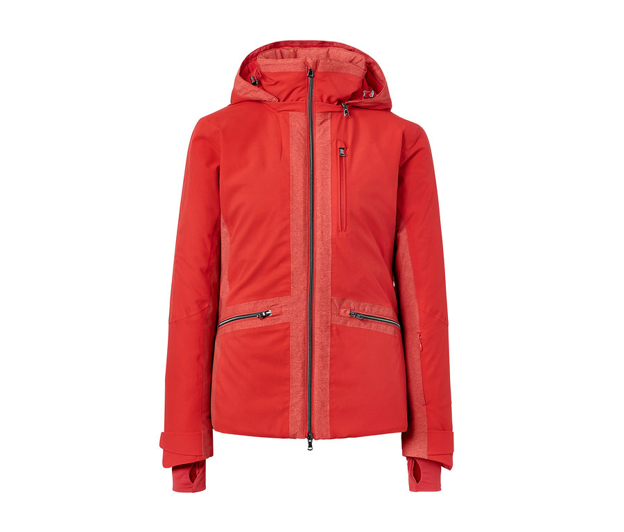 Veste de ski softshell rouge.