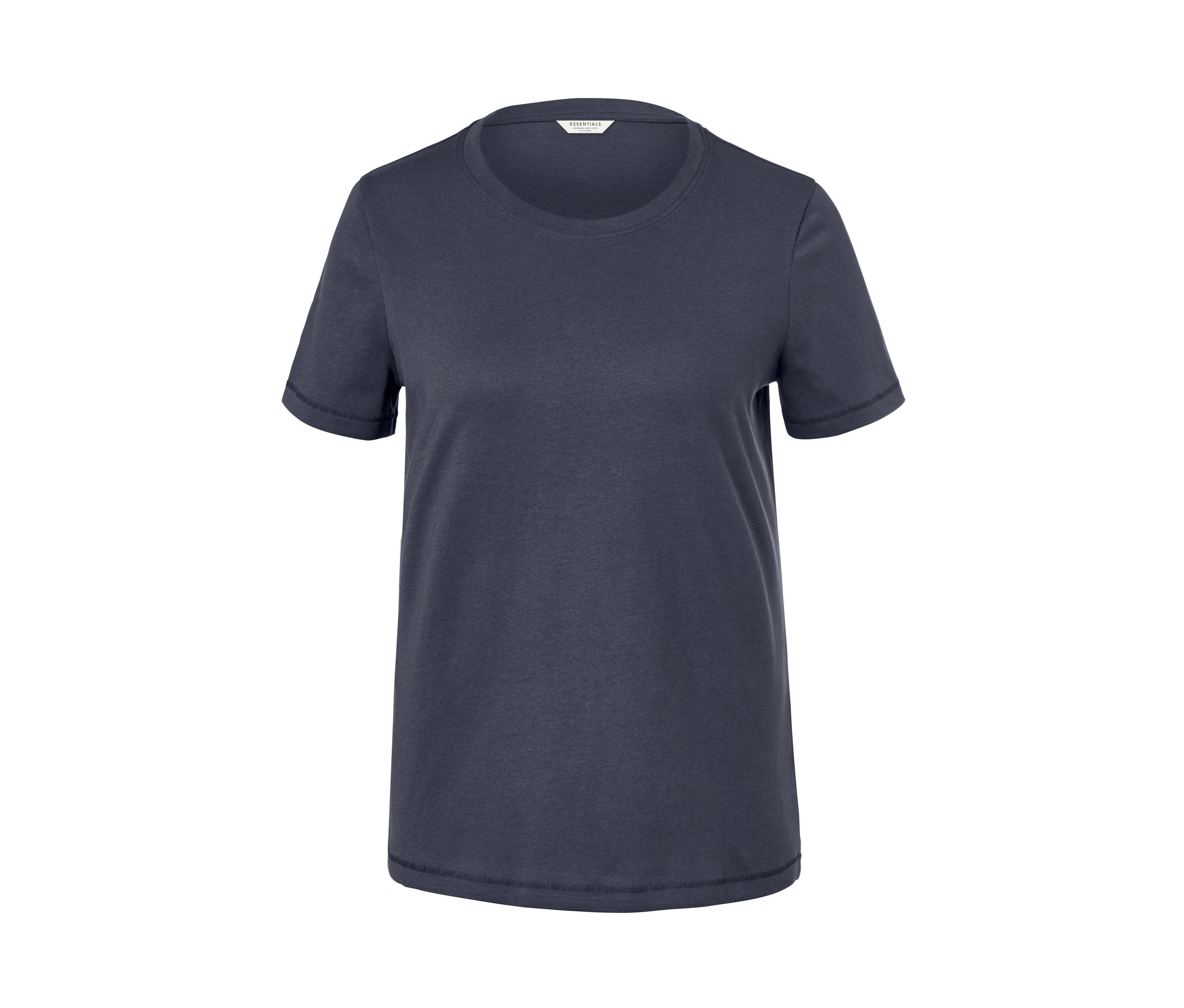 T-shirt basique bleu acier.