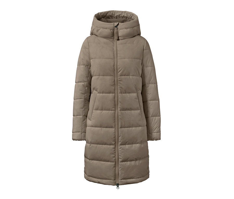 Manteau matelassé taupe.