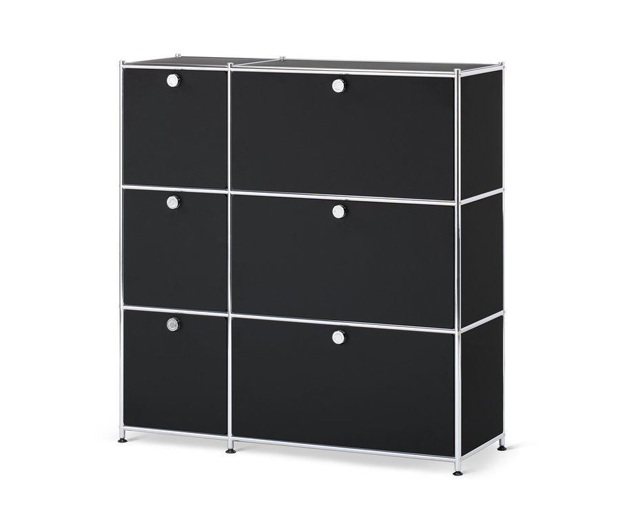 Commode « CN3 » noire avec 6 abattants.