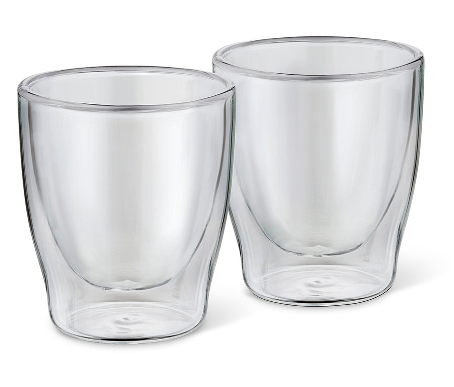 Deux verres à double paroi pour expresso.