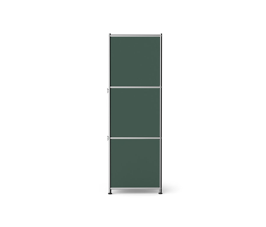 Commode métallique « CN3 » à deux abattants de couleur vert olive.