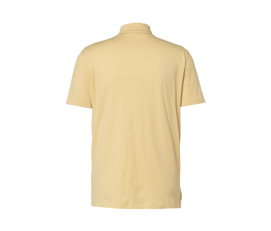 Polo en jersey jaune chiné.