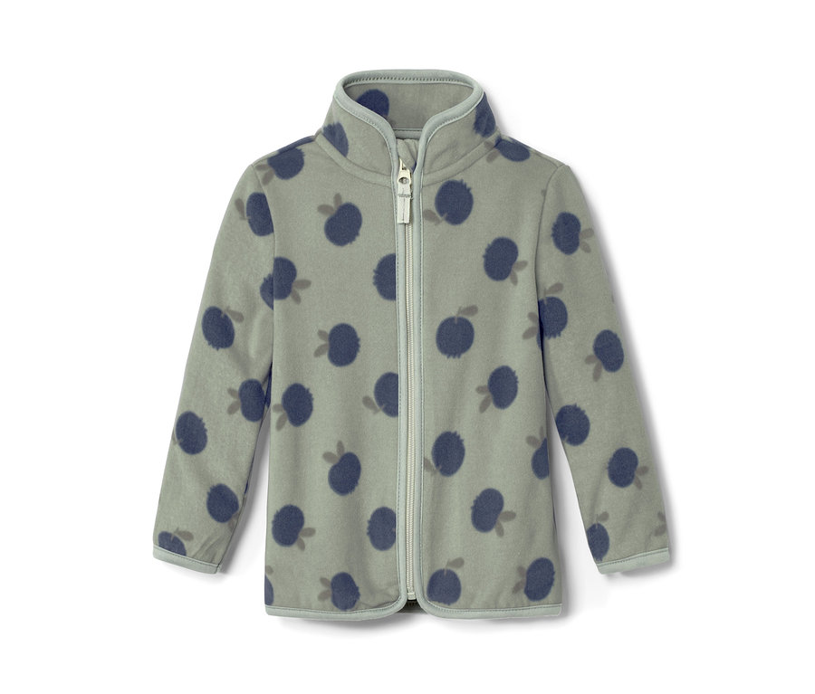Veste en polaire pour enfant avec un motif de myrtilles.