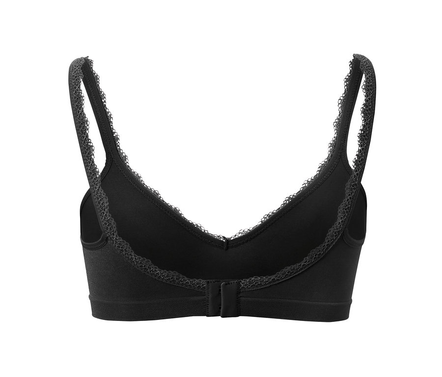 Soutien-gorge doux Seamless noir avec dentelle.