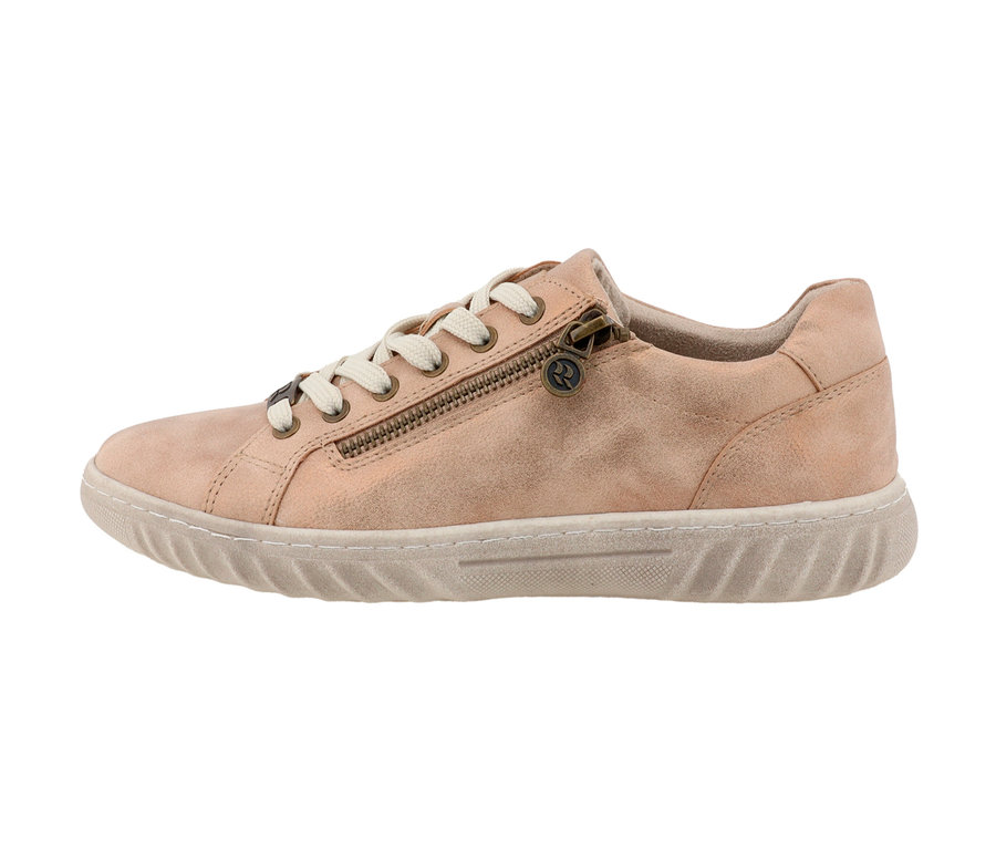 Sneaker Romika, PU bronze sur fond blanc.