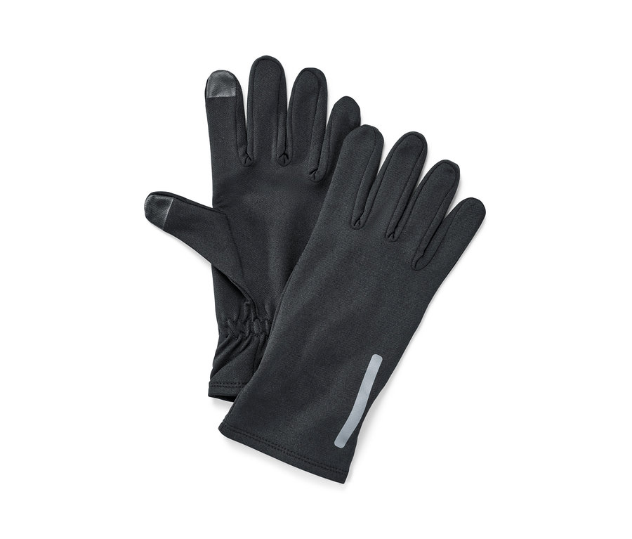 Deux gants de course noirs.