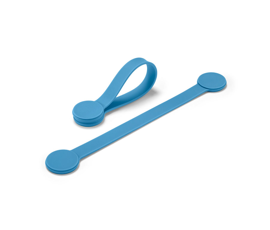 Deux clips magnétiques bleus sur fond blanc.