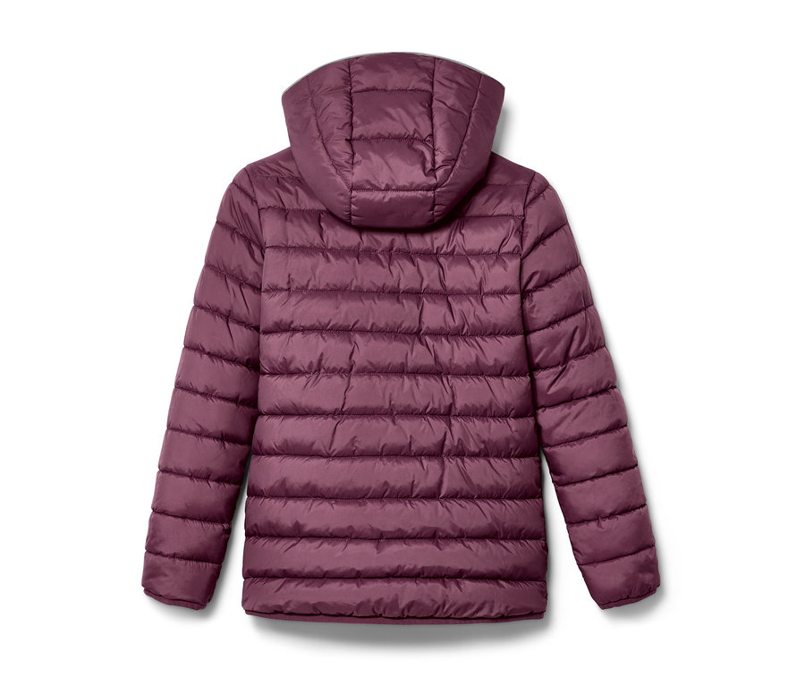 Détail du dos d'une veste matelassée et softshell 2 en 1 pour enfant.