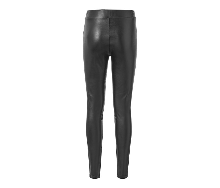 Legging aspect cuir noir.