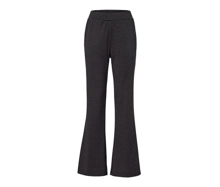 Un pantalon noir à enfiler à jacquard pied-de-poule.