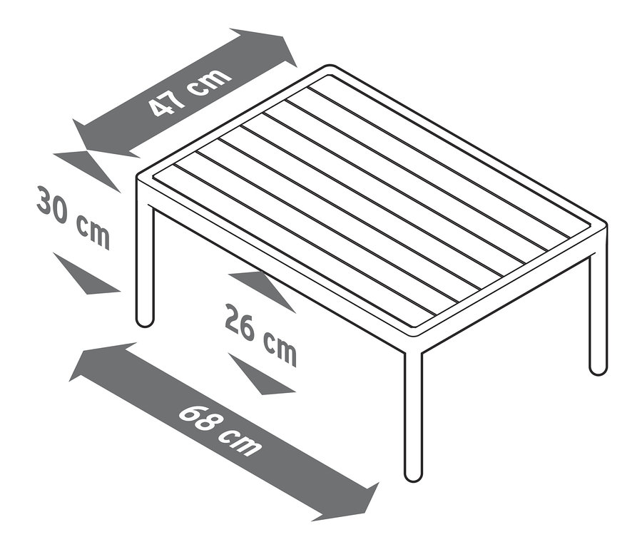 Dimensions de la lounge modulaire avec tressage textile.
