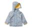 Veste de pluie fleurie pour enfant avec doublure jaune.