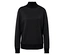 Pull noir à col roulé et manches longues.